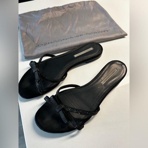 Marco De Vincenzo black crystal embellished slides - Size EU 38.5 - Picture 6 of 6